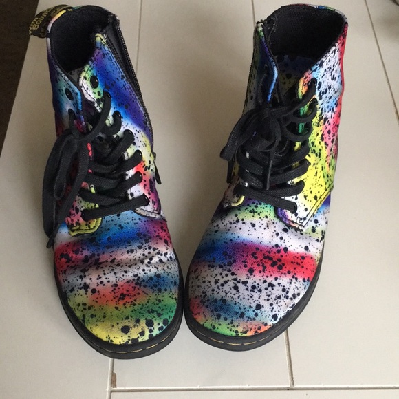 multi coloured doc martens